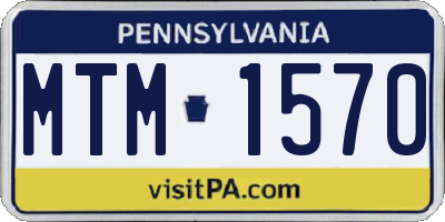 PA license plate MTM1570