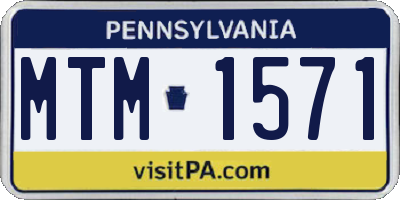PA license plate MTM1571