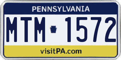PA license plate MTM1572