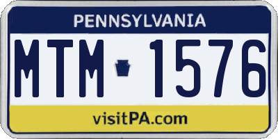 PA license plate MTM1576