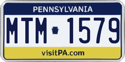 PA license plate MTM1579