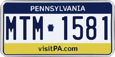 PA license plate MTM1581