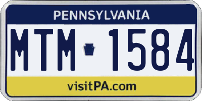 PA license plate MTM1584