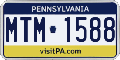 PA license plate MTM1588