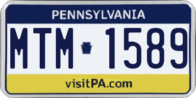 PA license plate MTM1589