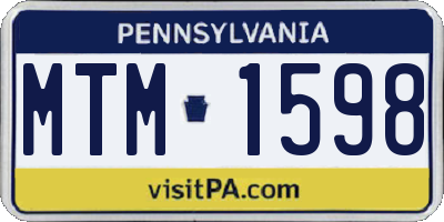 PA license plate MTM1598