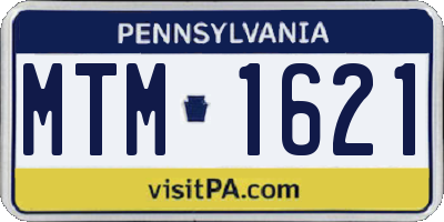 PA license plate MTM1621