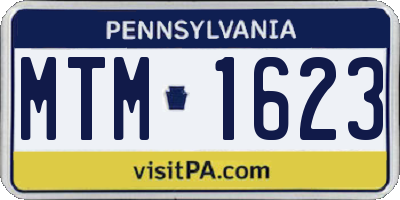 PA license plate MTM1623