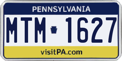 PA license plate MTM1627