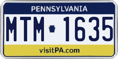 PA license plate MTM1635