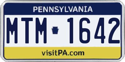 PA license plate MTM1642