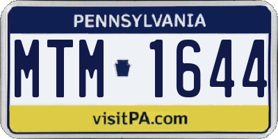 PA license plate MTM1644