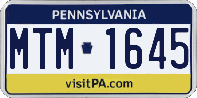 PA license plate MTM1645
