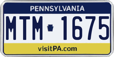 PA license plate MTM1675