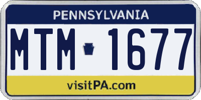 PA license plate MTM1677
