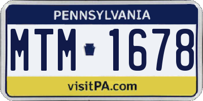 PA license plate MTM1678