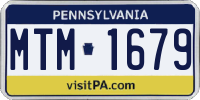 PA license plate MTM1679
