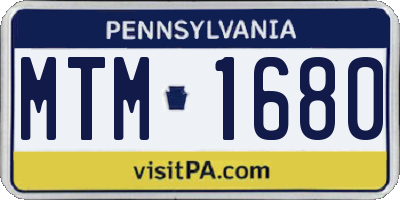 PA license plate MTM1680