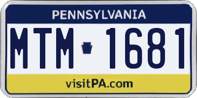 PA license plate MTM1681