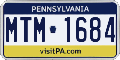 PA license plate MTM1684