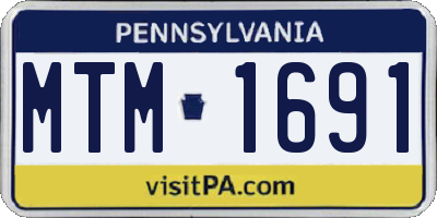 PA license plate MTM1691