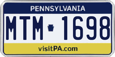 PA license plate MTM1698
