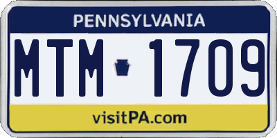 PA license plate MTM1709