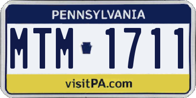 PA license plate MTM1711