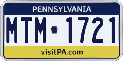 PA license plate MTM1721