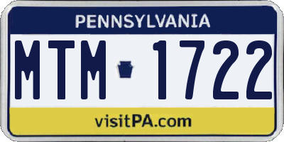 PA license plate MTM1722