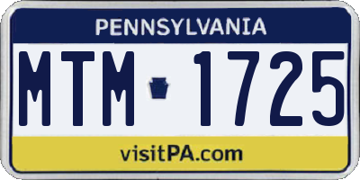 PA license plate MTM1725