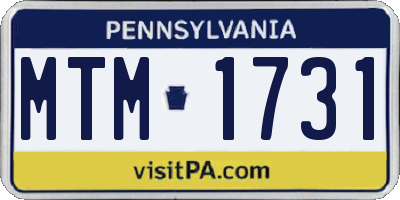 PA license plate MTM1731