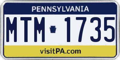 PA license plate MTM1735