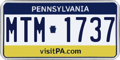 PA license plate MTM1737