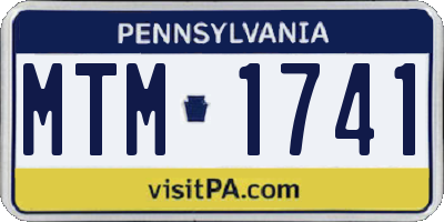 PA license plate MTM1741