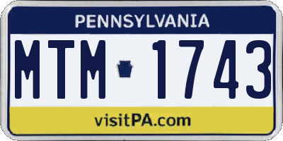 PA license plate MTM1743