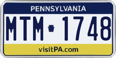 PA license plate MTM1748