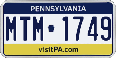 PA license plate MTM1749