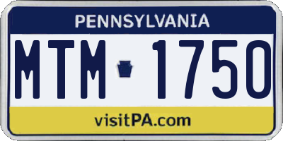 PA license plate MTM1750