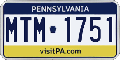 PA license plate MTM1751
