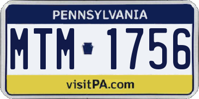PA license plate MTM1756