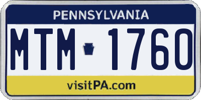 PA license plate MTM1760