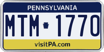 PA license plate MTM1770