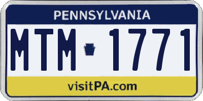 PA license plate MTM1771
