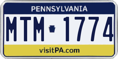 PA license plate MTM1774