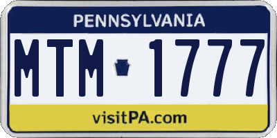 PA license plate MTM1777