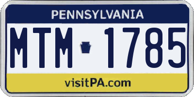 PA license plate MTM1785