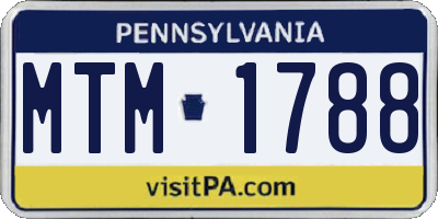 PA license plate MTM1788