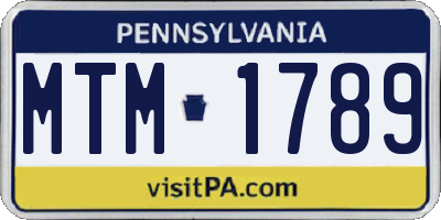 PA license plate MTM1789