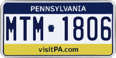 PA license plate MTM1806
